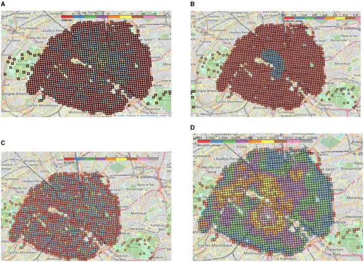 City composition and accessibility statistics in and around Paris (Thaury, Genet, Maurice, Tubaro, Berkemer — Frontiers in Big Data, 2024)