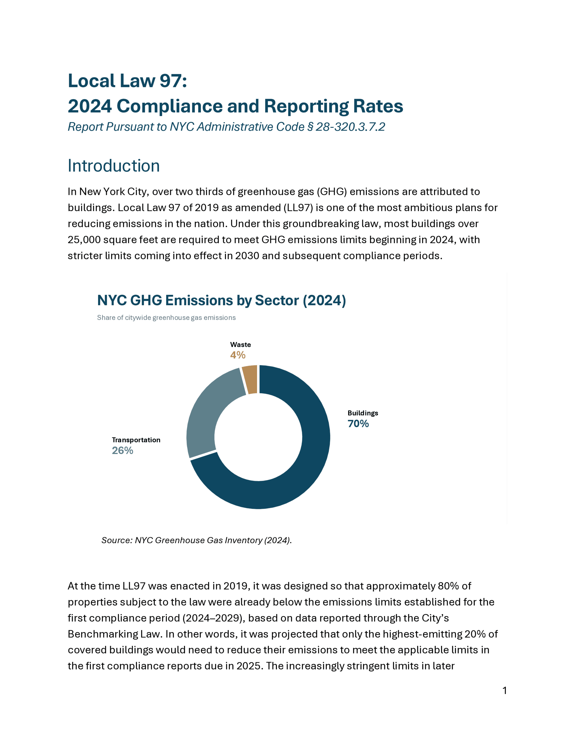 Local Law 97: 2024 Compliance and Reporting Rates (NYC Department of Buildings)